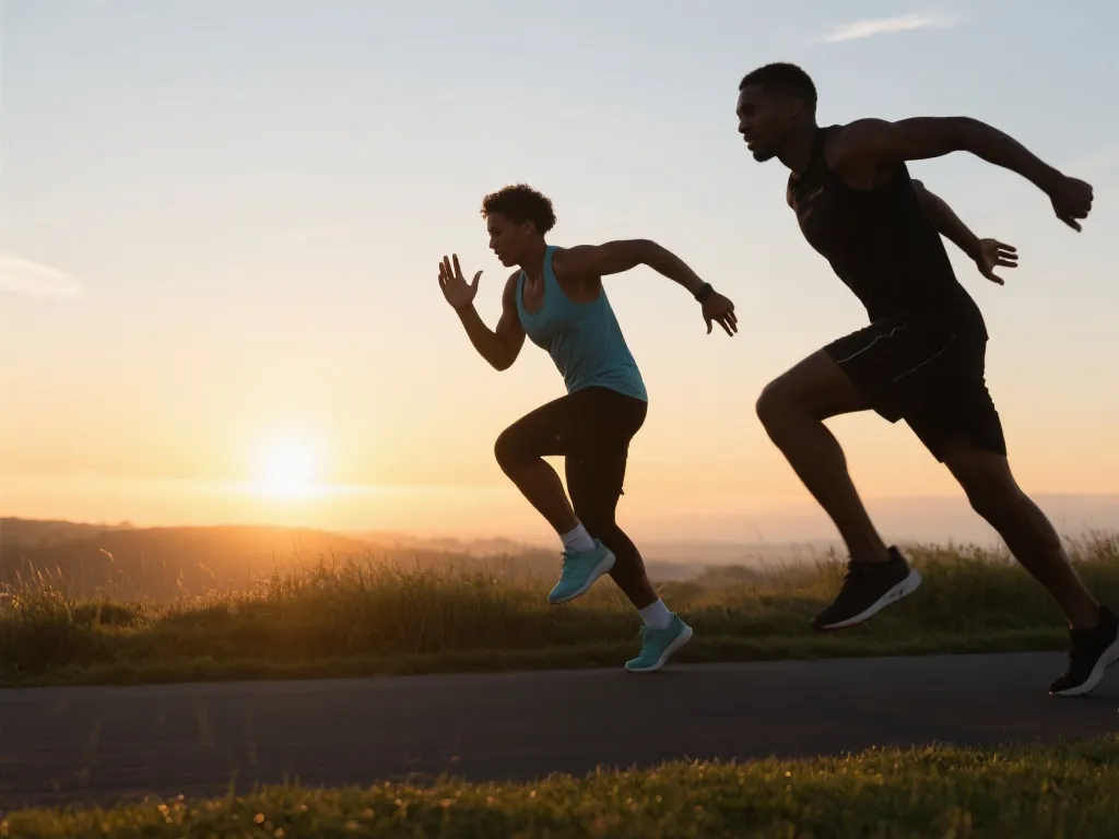 运动员集训与清晨奔跑